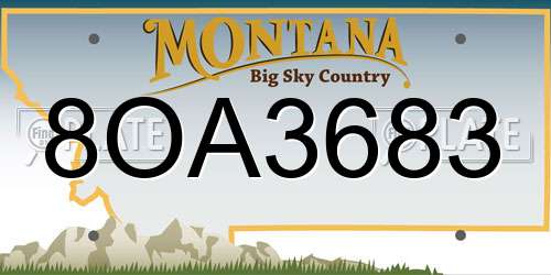 8OA3683 Montana License Plate