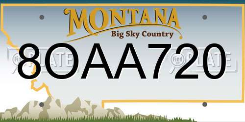 8OAA720 Montana License Plate