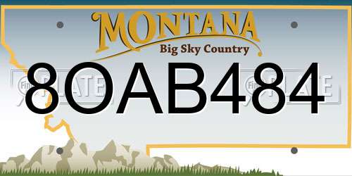 8OAB484 Montana License Plate