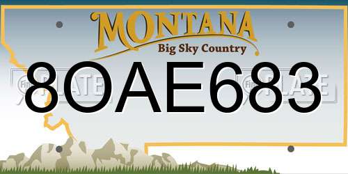 8OAE683 Montana License Plate