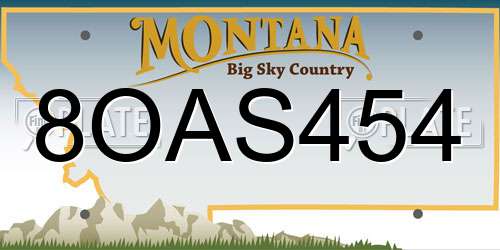 8OAS454 Montana License Plate