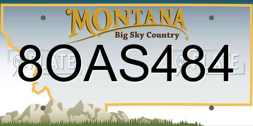 8OAS484 Montana License Plate