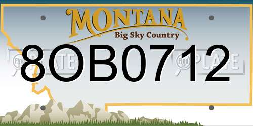 8OB0712 Montana License Plate