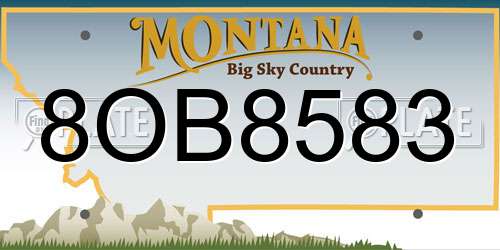 8OB8583 Montana License Plate