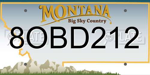 8OBD212 Montana License Plate