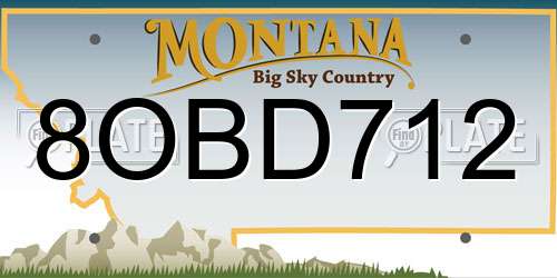 8OBD712 Montana License Plate