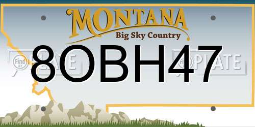 8OBH47 Montana License Plate