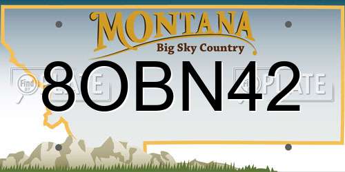 8OBN42 Montana License Plate