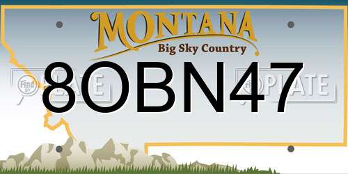 8OBN47 Montana License Plate
