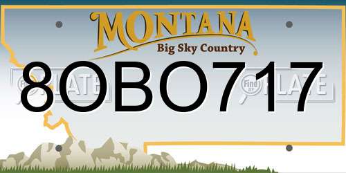 8OBO717 Montana License Plate