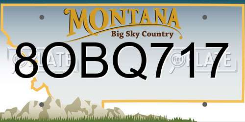 8OBQ717 Montana License Plate