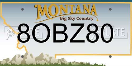 8OBZ80 Montana License Plate