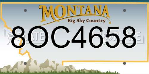 8OC4658 Montana License Plate