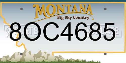 8OC4685 Montana License Plate