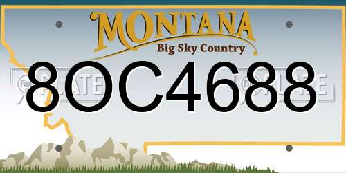 8OC4688 Montana License Plate