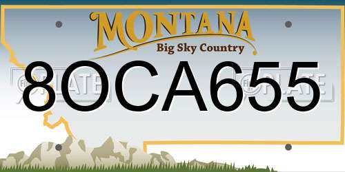 8OCA655 Montana License Plate