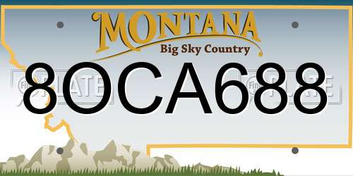 8OCA688 Montana License Plate