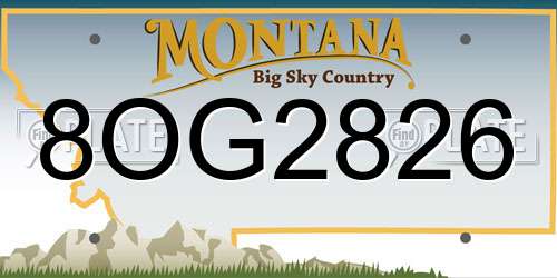 8OG2826 Montana License Plate