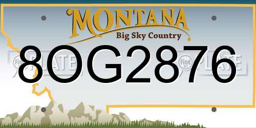 8OG2876 Montana License Plate