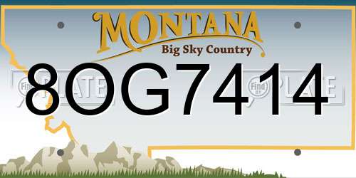 8OG7414 Montana License Plate
