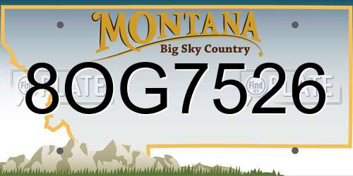 8OG7526 Montana License Plate