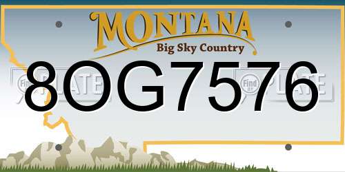 8OG7576 Montana License Plate