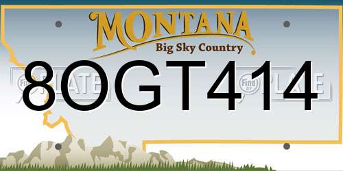 8OGT414 Montana License Plate