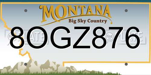 8OGZ876 Montana License Plate