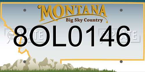8OL0146 Montana License Plate