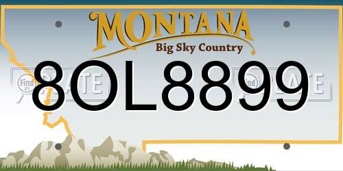 8OL8899 Montana License Plate