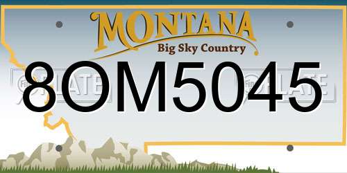 8OM5045 Montana License Plate