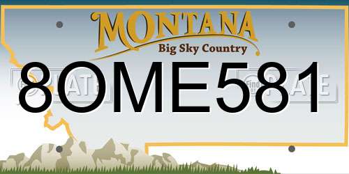 8OME581 Montana License Plate