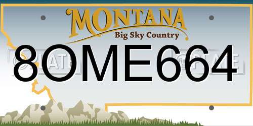 8OME664 Montana License Plate