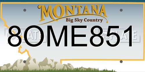 8OME851 Montana License Plate