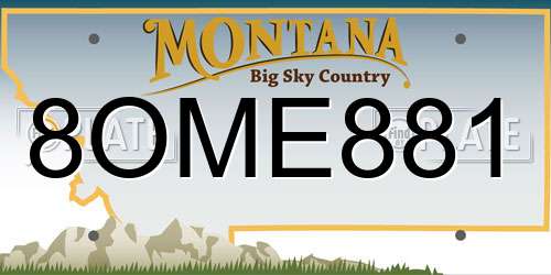 8OME881 Montana License Plate