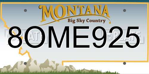 8OME925 Montana License Plate