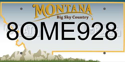 8OME928 Montana License Plate