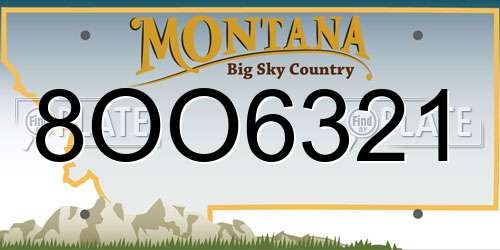 8OO6321 Montana License Plate