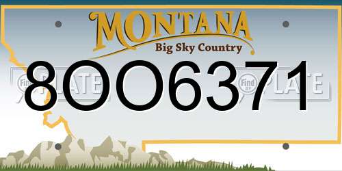 8OO6371 Montana License Plate
