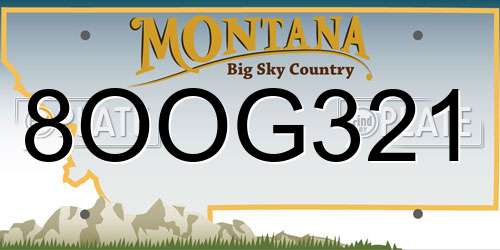 8OOG321 Montana License Plate