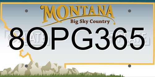 8OPG365 Montana License Plate