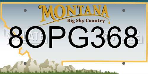 8OPG368 Montana License Plate