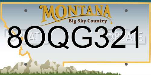8OQG321 Montana License Plate