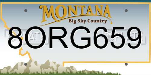 8ORG659 Montana License Plate