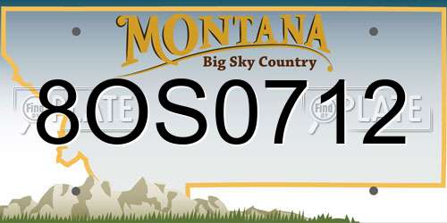 8OS0712 Montana License Plate