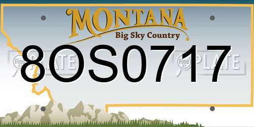 8OS0717 Montana License Plate
