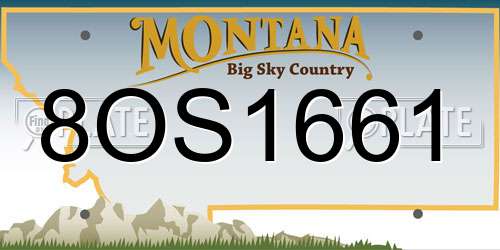 8OS1661 Montana License Plate
