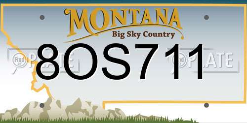 8OS711 Montana License Plate