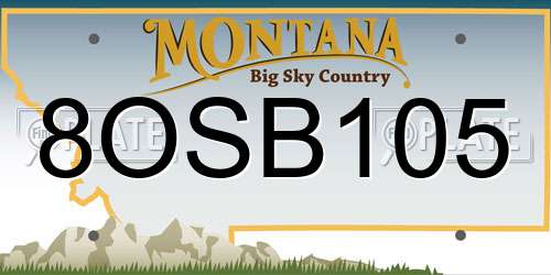 8OSB105 Montana License Plate