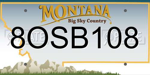 8OSB108 Montana License Plate